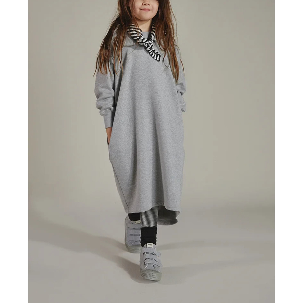 Gray Label Oversized cotton minimalist pockets Dress Gray 9-10 years A005895